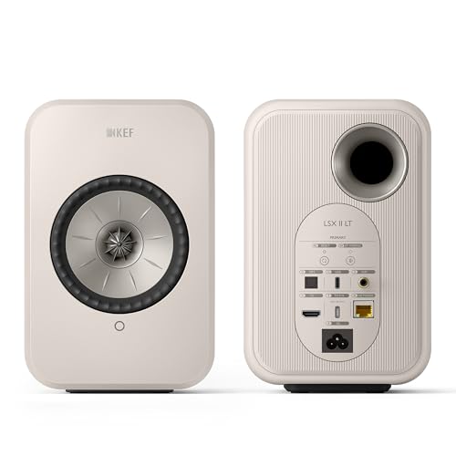 Image of KEF LSX II LT Wireless HiFi Speakers (Stone White, Pair)