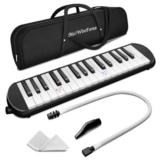 MelWinForee Melodica Instrument: Air Piano Keyboard, 32 Keys, with Carrying Bag - Gift for Kids, Beginners, and Adults - Black
