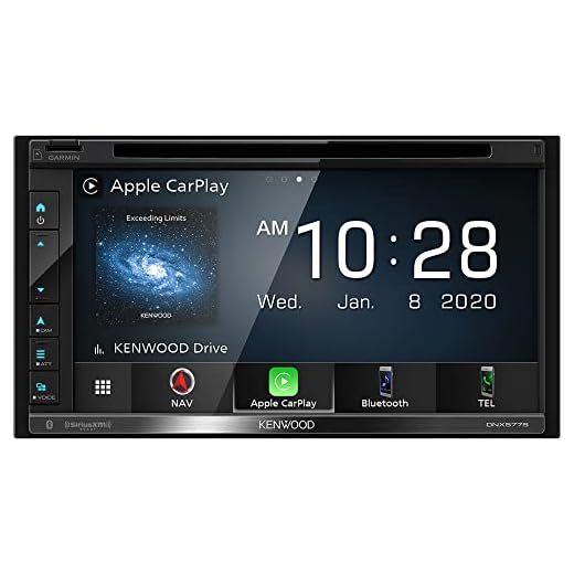 Kenwood DNX577S 6.8" DVD Car Stereo, Garmin Navigation Built in, Inrix Traffic Service, CarPlay and Android Auto, Bluetooth, Four Camera Inputs