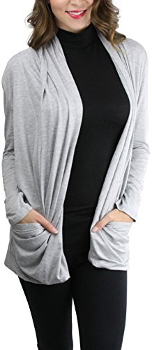 Image of ToBeInStyle Women's Long Sleeve Rib Banded Open Sweater Cardigan
