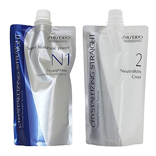 Shiseido Crystallizing Straight Hair Straightener N1 + Neutralizer Cream Set for Natural to sensitive Hair