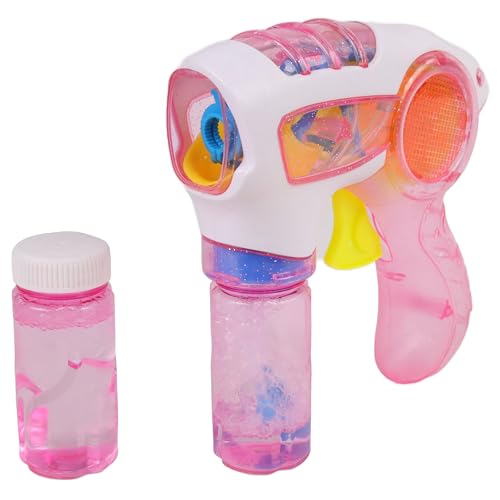 BLUE SKY - Pistola de bolhas de fricção, bolhas de sabão, 048601, cor aleatória - luminosa - plástico - 15 cm x 15 cm, para crianças, jogo ao ar livre, conjunto de verão, a partir de 3 anos