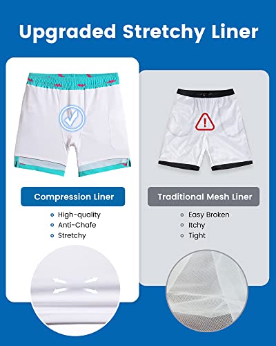Image of maamgic 2 in 1 Mens Swim Trunks 7 Inch Swim Shorts Swim Suits Board Shorts
