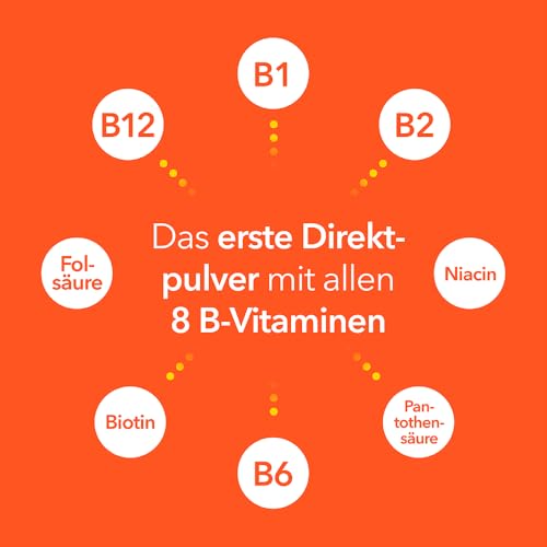 Vitamin B-Komplex-ratiopharm direkt: Alle 8 B-Vitamine auch für Vegetarier. Direktpulver mit Pfirsichgeschmack ohne tierische Inhaltsstoffe bei Mehrbedarf an B-Vitaminen, 40 Beutel
