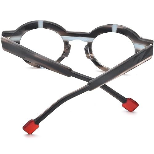 Image of HEPIDEM Multicolor Acetate Glasses Frame Women,Oversize Round Optical Eyeglasses