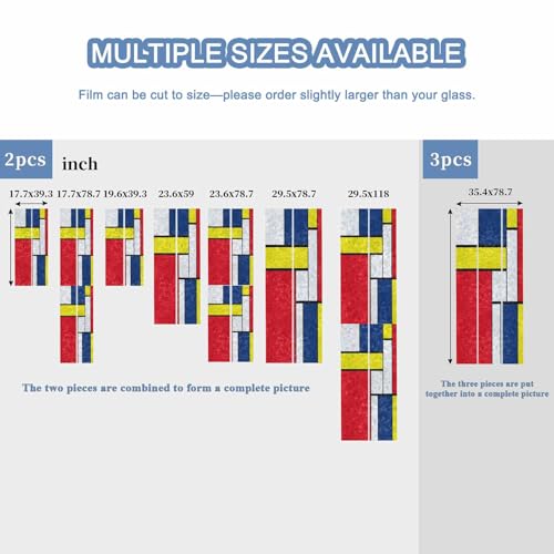 Vinilo para ventana privacidad estático multicolor 19.6 x 39.3 pulg miniatura 6