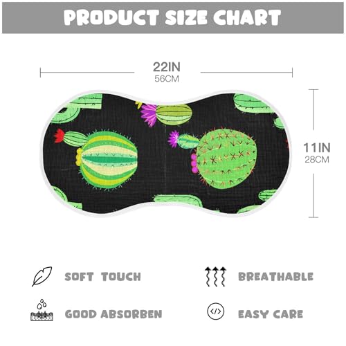 xigua Colorful Cactus Baby Burp Cloths for Newborn Boys and Girls 2 Pack, Soft & Absorbent Cotton Baby Burp Cloth, Baby Washcloths, Newborn Towel, Burp Rags4