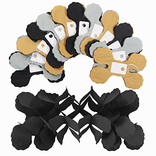 Image of Black-Gold Silver Party-Decorations Streamers Garland - 157Ft Graduation Four-Leaf Clover Hanging Banner,Retirement Men Boys Birthday Wedding Baby Bridal Shower New Years Supplies Decor Hugtmr
