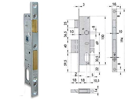 Ironware 458436 CISA 44220-15-0 - Cerradura de cilindro ovalada F16