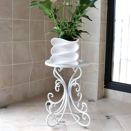 Dime Store Plant Stand Flower Pot Stand For Balcony Living Room Outdoor Indoor Plants Plant Holder Home Decor Item (Mini Planter) (White)