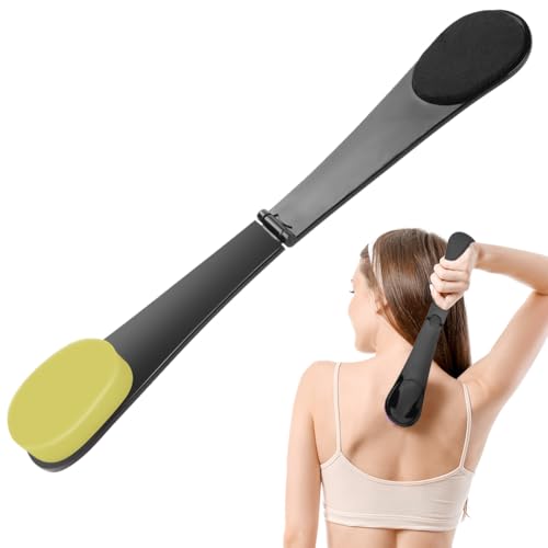 LOPHE Aplicador de Espalda Autobronceador, Aplicador de Espalda Plegable sin Rayas, Aplicador de Espalda con Esponja para Hombres y Mujeres, Aplicar Loción Bronceadora y Protector Solar(Amarillo-1Pc)