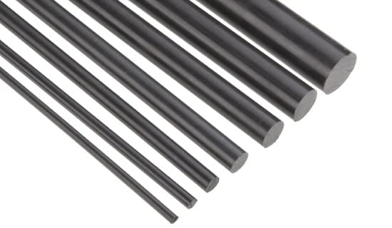 POM DELRIN POLY ACETAL Black Plastic Rod Round Bar Solid Stock for Lathe Machine pin Craft DIY Plane Ship Car Model Gear Bearing Bushing Counting Mechanism Part 1000mm/100cm/1Meter length (DIA 16 MM)