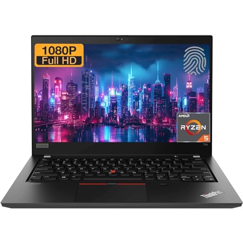 Lenovo Thinkpad T14 Gen2 Laptop Business, 14' FHD(1920x1080), AMD Ryzen 5 Pro 5650U, 512GB SSD, 16GB RAM, Bluetooth, US QWERTY Keyboard, Win11 Pro (Refurbished)