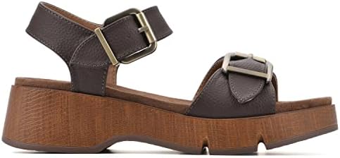 WHITE MOUNTAIN Women's Leftmost Platform Sandal, Brown/Smooth, 11 M | Image 2