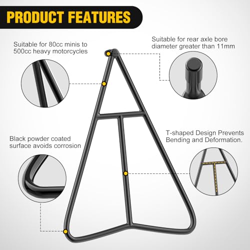 Image of Nilight Dirt Bike Triangle Stand T-Shaped Motorcycle Support | Rear Wheel Paddock Stand for 80-500cc Supermoto Motocross Enduro Pit Bike
