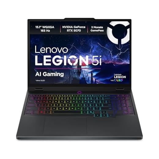 Lenovo Legion 5i Gaming AI Laptop | 15.1" WQXGA 165Hz OLED Display | NVIDIA GeForce RTX 5070 | Intel Core i7-13650HX | 32GB RAM | 1TB SSD | Win11 | QWERTZ | Eclipse Black | 3 Monate GamePass