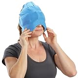 Aculief Headache, Migraine, & Stress Relief Hat - Natural Ice Mask for Tension & Muscle Pain–Supports Relaxation, Soreness, Sinus Alleviation, Chemo -Stretchy, Comfortable, & Cool Wearable–Light Blue