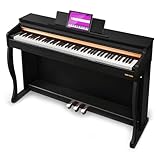 Vangoa Digital Piano 88 Keys Weighted Hammer Action Home Full size Digital Piano Keyboard for Adult Beginner with Furniture Stand, Flip Key Cover (black, Flip key Cover)