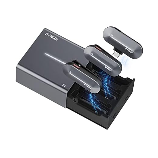 SYNCO Microfono Lavalier Wireless, P2T【Type-C】di Mic Lavalier Senza Fili Smartphone 2.4Ghz con Custodia di Ricarica Plug&Play con il Type-C Smartphone Tablet, Microfono-Lavalier-Smartphone-Senza-Fili
