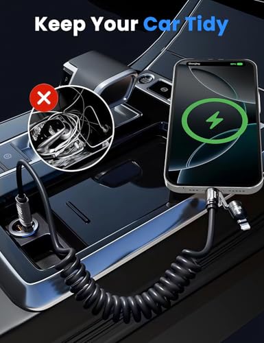 Image of Verilux 4-in-1 USB to Type C Cable for iPhone 17 /16 /15 /14, PD 240W Type C Cable Fast Charging with 480Mbps Data Transfer, Fashion Retractable Lighting Cable Design for Home, Travel, Office, Black
