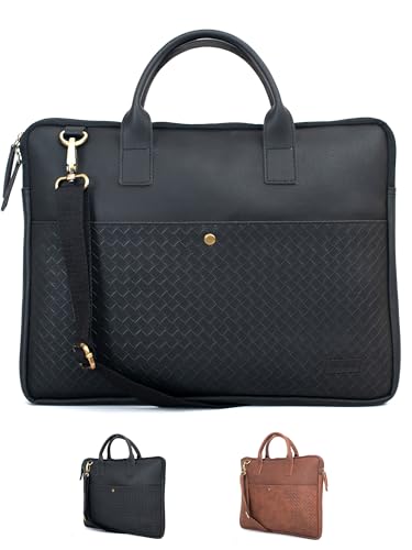 Image of OBLIQUE Rio Pro 15.6 inch Laptop Messenger Bag | Sling Office Bag For Man & Woman | Padded Compartments, Faux Leather, Detachable Shoulder Strap | Ideal for Gift | Office Essentials