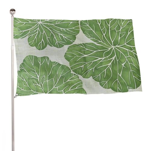 Grand drapeau pour cour résistant au vent motif grandes feuilles