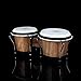 Glory Bongo Drums 6” and 7” Wood Percussion Instrument Bongos with bag and tuning Key,Dark Natural