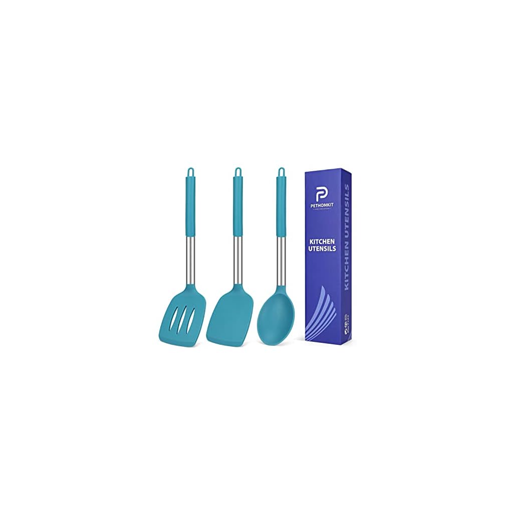 3-Pieces-Silicone-Kitchen-Utensils-Set-Non-Stick-Slotted-Spatula-and-Solid-Spatula-Cooking-Spoon-High-Heat-Resistant-BPA-Free-Ideal-Cookwares-Suitable-for-Turning-Cooking-Mixing-StirringBlue