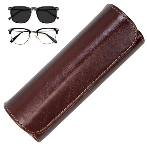 Image of Orsus Reading Glasses Hard Case, Premium PU Leather Horizontal Eyeglass Holder with Magnetic Closure for Women and Men
