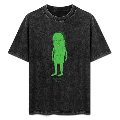 Picolas Cage Nicolas Cage Weird Creepy Raising Arizona Green Pickles Valley Mens Balck Tees Unisex T-Shirt Black, Negro , 3XL