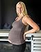 G4Free Maternity Athletic Tank Top Removable Padded Side Ruched Running Cami Tanks Slim Fit Sleeveless Pregnancy Loungewear(Taupe,M)
