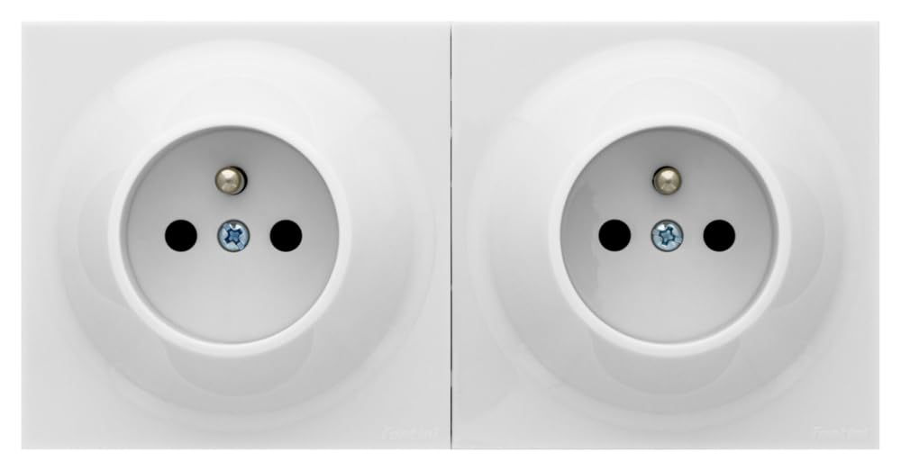 Doppia Presa 2P+T Fontini Neo Evo – Bianca Lucida, Per Installazione A Parete O Incasso