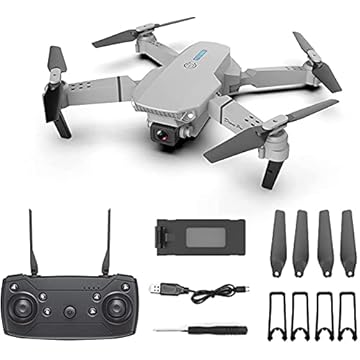 meekiee Drone RC profissional à prova d'água 2021 com rotação de câmera 4K, drone com câmera dupla para crianças e adultos, drone E88 Pro RC rotação de câmera 4K HD grande angular