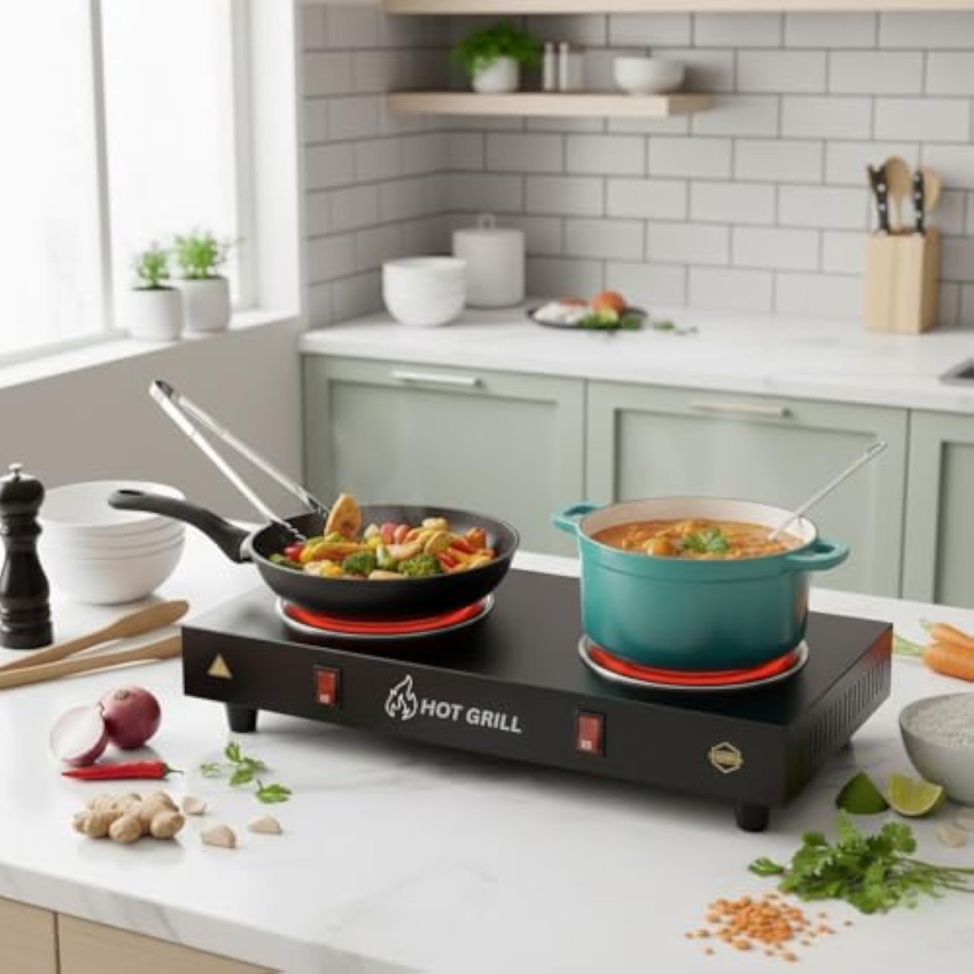 Hot Grill 2000W Electric Double Burner Hot Plate