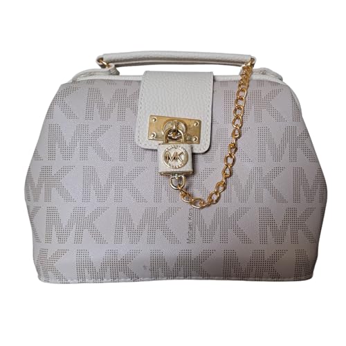 BOLSA BAU FEMININA 'REPLICA' BEJE COM BRANCO LINDISSIMA EM CORINO