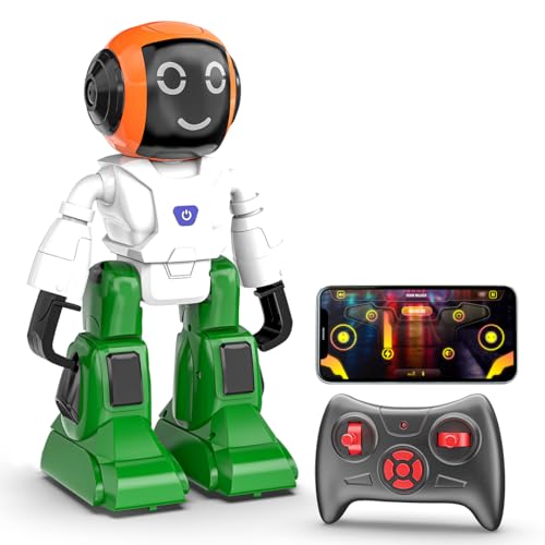 Image of Mirana Moonwalker | Smart & Interactive Walking & Talking Robot | USB Rechargeable Type-C | in-Built Bluetooth Speaker | Remote & App Controlled Toy for Kids 2+ 3+ 4+ 5+ 6+ Years (Tiranga)