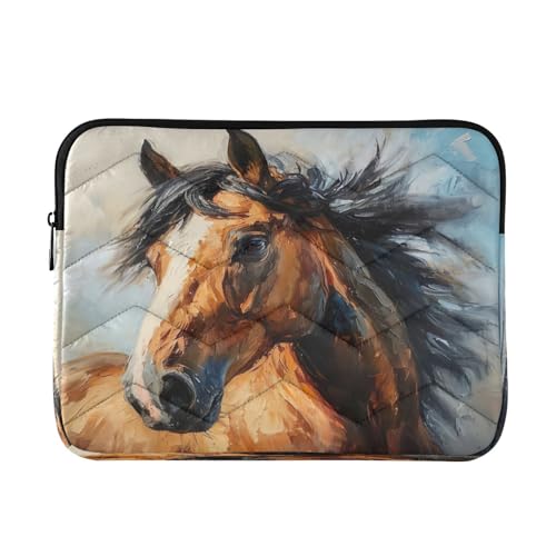 Funda para portátil 13-14 pulgadas impermeable con diseño de caballo