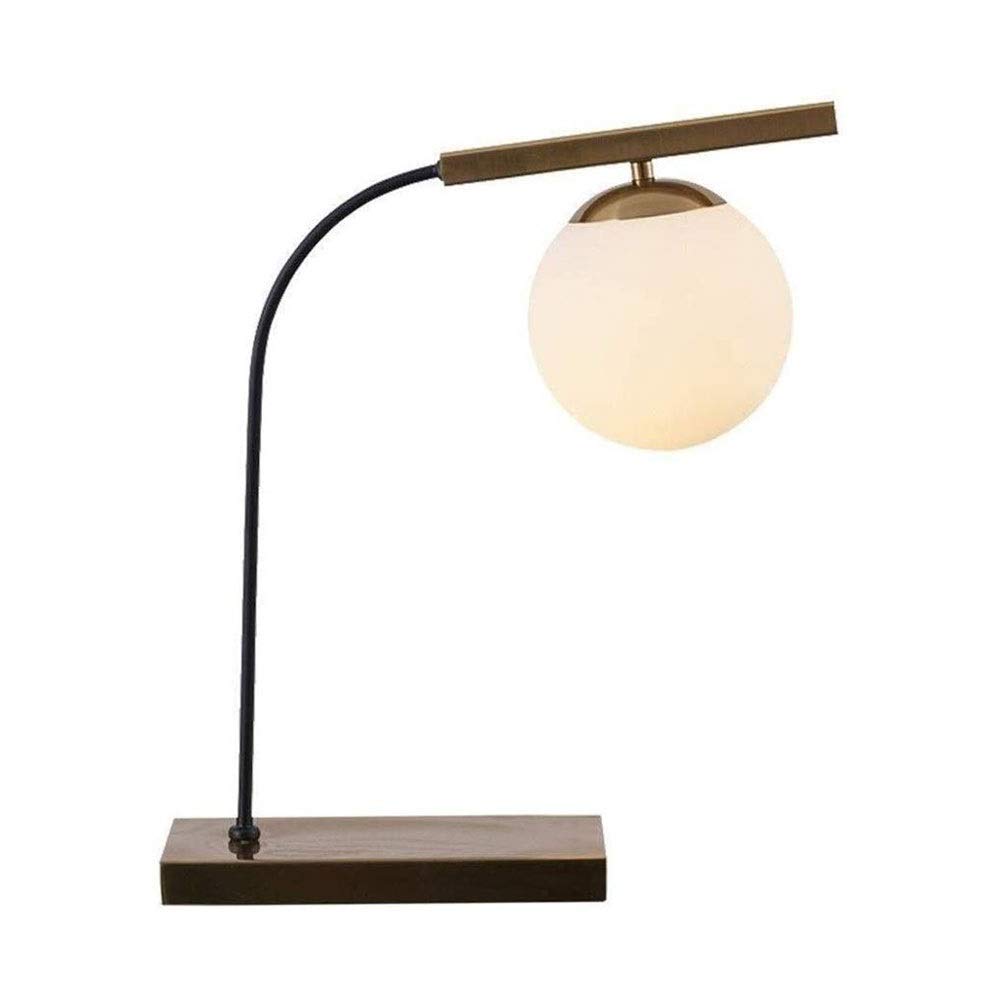 HEMFV Desk Lamp, Industrial Style Table Lamp, Iron Nightstand Lamp, Suitable for Bedroom, Dining-Room, Living Room, Iron Lamp Body + Glass Lampshade