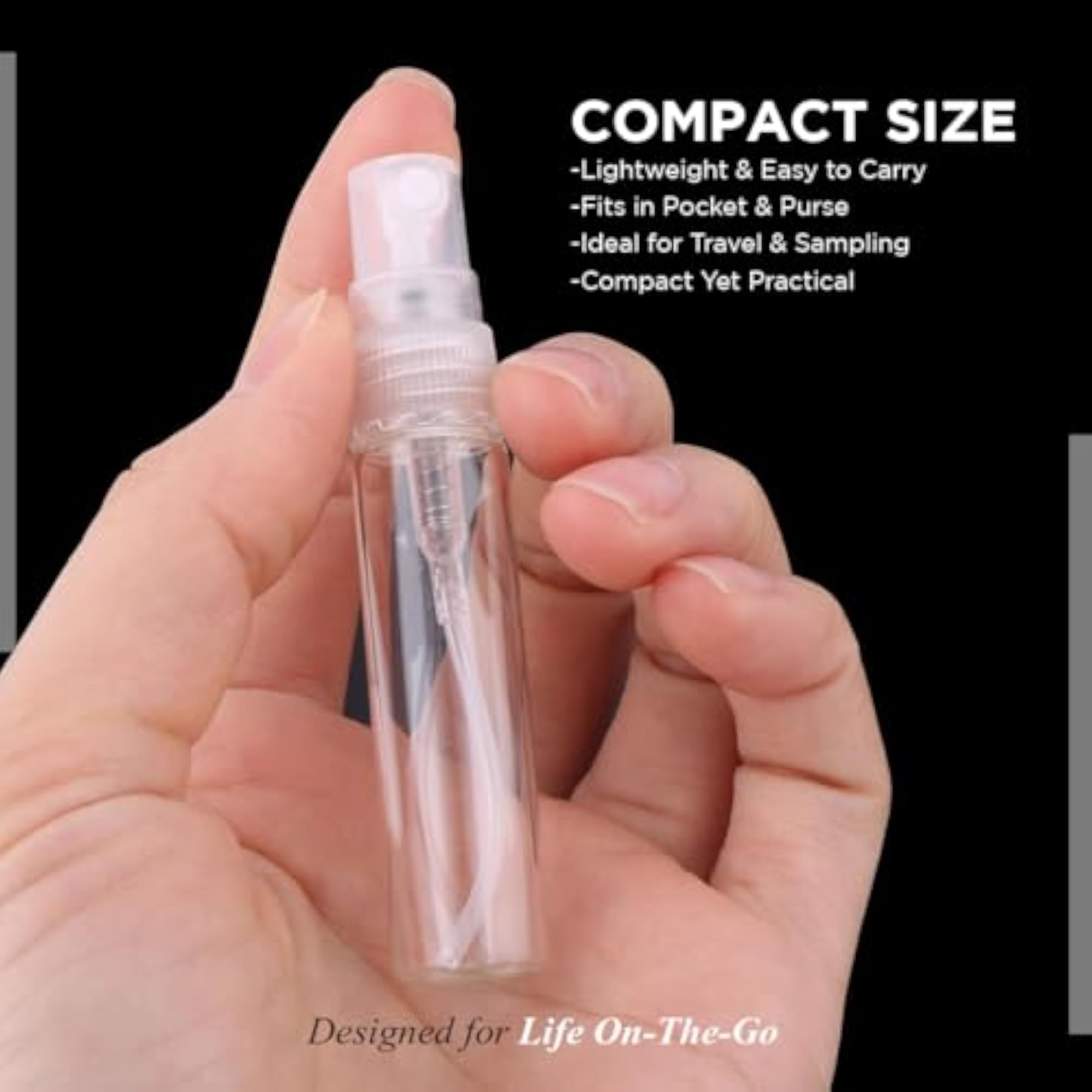 Pack of 3 Mini Pocket Mist Spray Bottles, Refillable