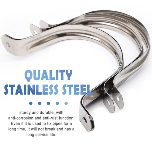Image of Nge 4inch Rigid Pipe Strap Clamp-Two Hole Strap-U Bracket Tube Clip-Stainless Steel Heavy Duty Pipe Fasten Holder-Secures Conduit，4Pcs（115 mm)