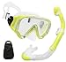 WACOOL Snorkeling Snorkel Package Set for Kids Youth Junior, Anti-Fog Coated Glass Diving Mask, Snorkel with Silicon Mouth Piece,Purge Valve and Anti-Splash Guard. (Yellow)