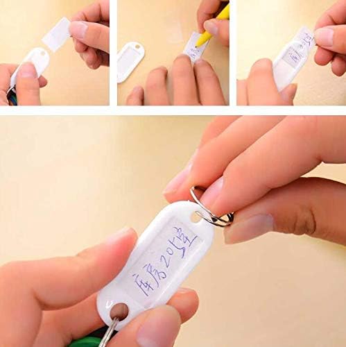 Lind Kitchen 40pcs Green Key Ring Label Tags Plastic Keys Holder and Identifier Name Number Address Information Label Card for Keys ID 5x2.2cm