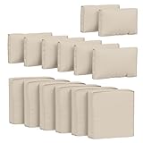 Pakunoda 14 Pcs Outdoor Cushion Covers Patio Cushion Slipcovers Replacement Splash Proof with Zipper