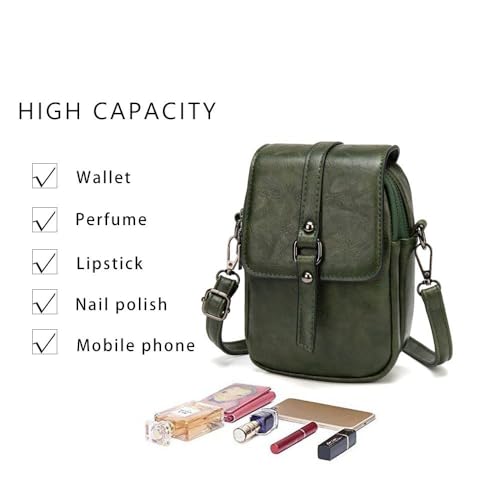 Image of myfriday Vintage Crossbody Phone Bag for Women, Small PU Leather Shoulder Purse and Handbag