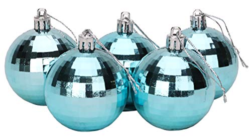 Christmas Concepts® SET VON 5 6CM DISCO BAUBELN EISBLAU - WEIHNACHTSZUGSCHMUCK, GLAS, HÄNGEND, MODERNE/GLAMOURÖSE, FÜR WEIHNACHTEN