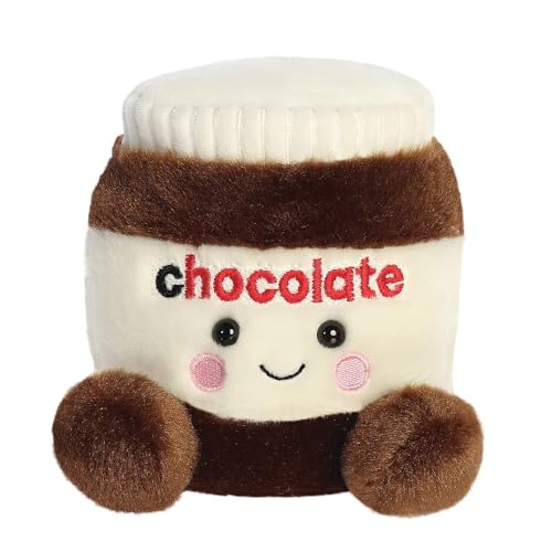 AURORA 33937 Palm Pals Silky Chocolate Spread 13cm Soft Toy White & Brown