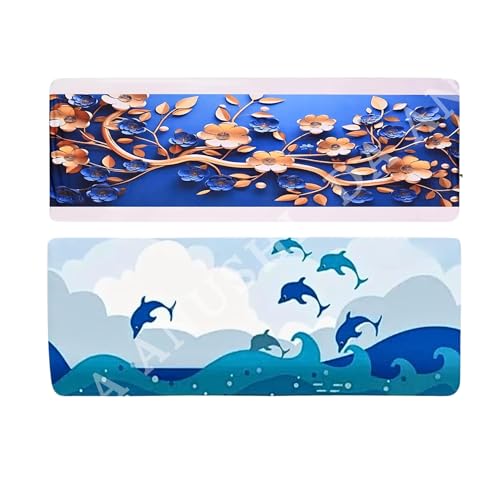 Image of Printed Split Ac Cover Combo Indoor Unit For 1.5 Ton Capacity AC, Inner Unit Ac Cover, All Weather Cover /Attractive Digital Prints /Dustproof /Water Resistant (Dolphin & Golden Floral)