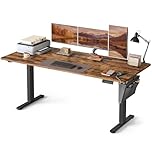 VASAGLE Electric Standing Desk, Height Adjustable Desk, 180 x 80 cm, Continuous Adjustment, Spliced Tabletop, 4 Memory Heights, Rustic Brown LSD138KD02