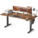 VASAGLE Electric Standing Desk, Height Adjustable Desk, 180 x 80 cm, Continuous Adjustment, Spliced Tabletop, 4 Memory Heights, Rustic Brown LSD138KD02