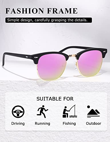 Image of AEVOGUE Men's Polarized Sunglasses, Semi Rimless Retro UV400 Shades AE0369 | Classic Style, Polycarbonate Lenses, Lightweight Metal Frame, Driving, Travel